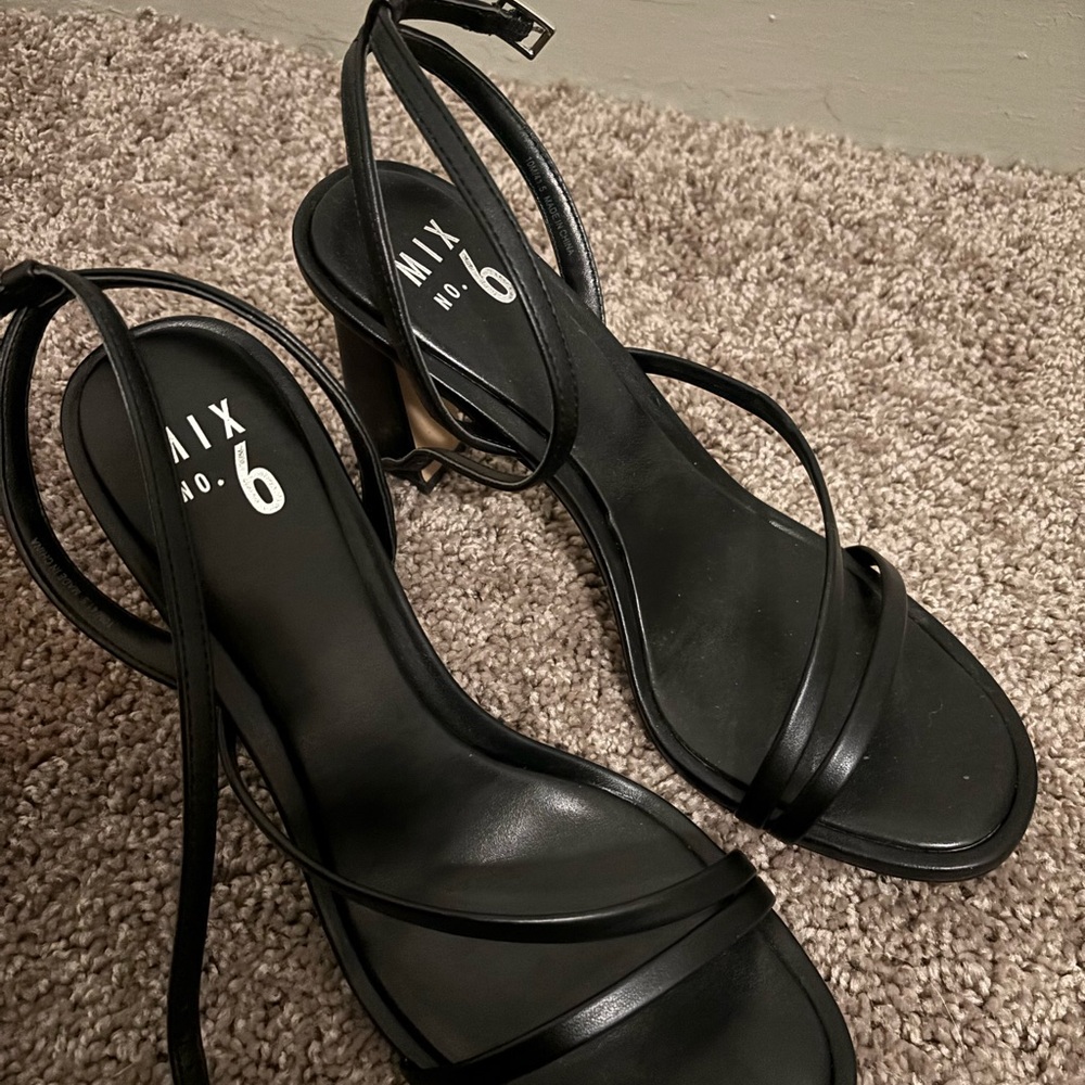 Mix No. 6 Black Women's Strappy Heels
